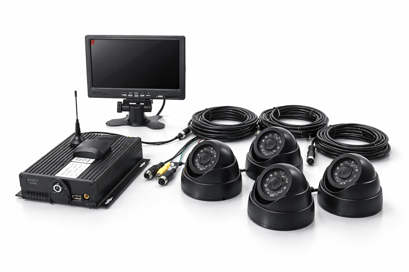 Load image into Gallery viewer, CJ INDUSTRIES 4-Channel (1080P HD) Truck Fleet Camera Monitoring System with DVR/GPS/4G and Storage
