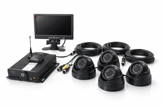 CJ INDUSTRIES 4-Channel (1080P HD) Truck Fleet Camera Monitoring System with DVR/GPS/4G and Storage