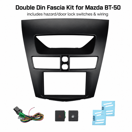 CJ INDUSTRIES Double Din Fascia Radio Install Kit for Mazda BT-50 with Hazard Switches