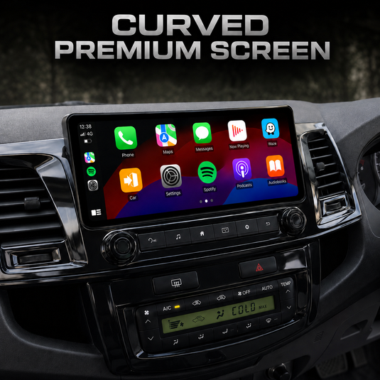 Toyota Hilux N70 Digital & Manual AC (2005-2014) 12.3" HD Plug & Play Head Unit Upgrade Kit: Car Radio with Wireless & Wired Apple CarPlay & Android Auto