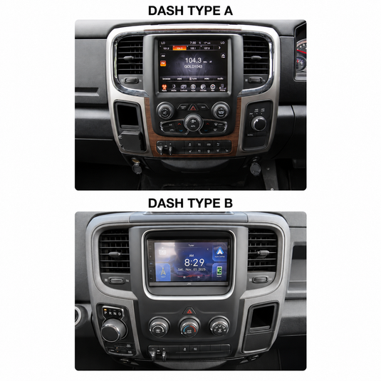 Dodge RAM 13.1" HD 1500/2500 (2013-2019) Plug & Play Head Unit Upgrade Kit: Car Radio with Wireless & Wired Apple CarPlay & Android Auto