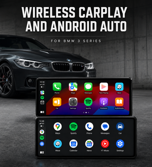 BMW 3 Series F30 F31 F34 F80 (2010-2017) 12.3" HD Plug & Play Apple CarPlay & Android Auto Head Unit Upgrade Kit – Wireless Touchscreen GPS Stereo Replacement
