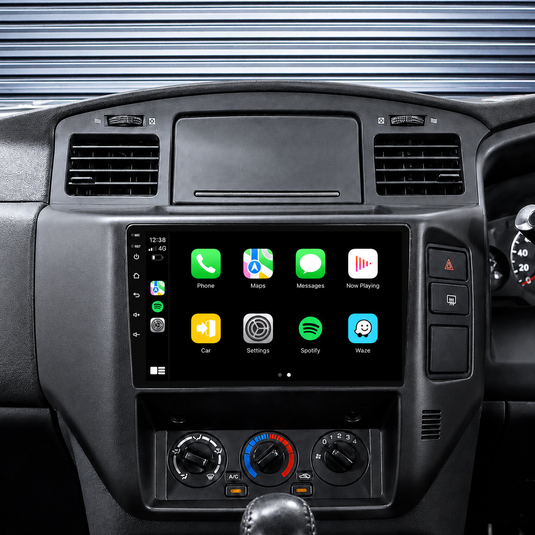 Nissan GU Patrol Black (2004-2016) Plug & Play Head Unit Upgrade Kit: Car Radio with Wireless & Wired Apple CarPlay & Android Auto