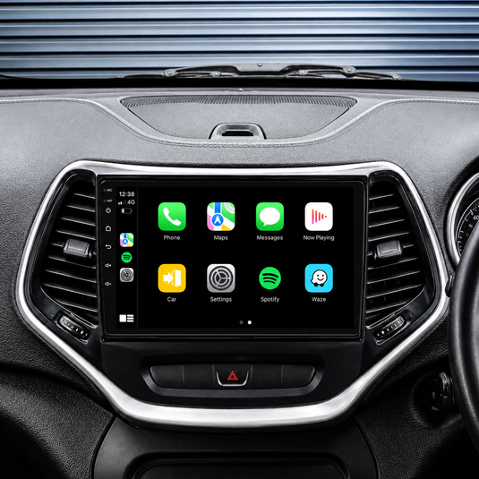 Jeep Cherokee (2014-2019) Plug & Play Head Unit Upgrade Kit: Car Radio with Wireless & Wired Apple CarPlay & Android Auto