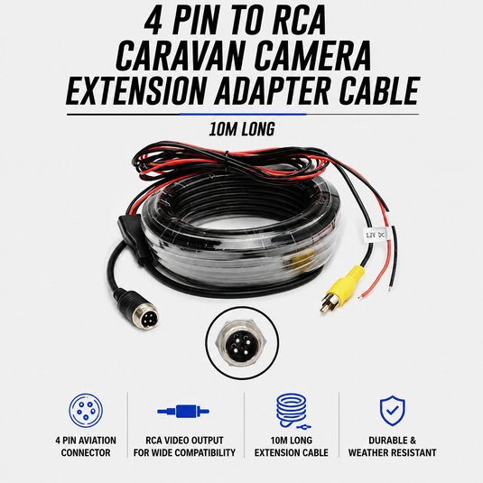 CJ INDUSTRIES 4pin to RCA Caravan Camera Extension Adapter Cable
