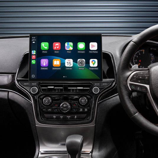 Jeep Grand Cherokee 13.1" HD Large Screen (2014-2022) Plug & Play Head Unit Upgrade Kit: Car Radio with Wireless & Wired Apple CarPlay & Android Auto
