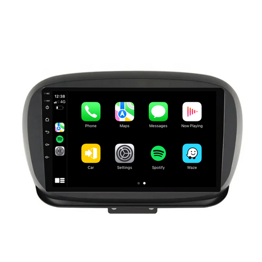 Autoradio Android Per Fiat 500X 2014-2020, 9 Pollici, 4+128GB, Wireless CarPlay, Android Auto, GPS, Retrocamera, Bluetooth 5.0
