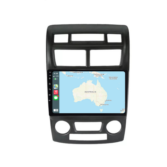 Kia Sportage (AUTO AC) (2007-2010) Plug & Play Head Unit Upgrade Kit: Car Radio with Wireless & Wired Apple CarPlay & Android Auto