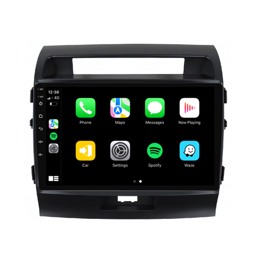Toyota Landcruiser 200 Series MATTE BLACK (2008-2015) Plug & Play Head Unit Upgrade Kit: Car Radio with Wireless & Wired Apple CarPlay & Android Auto