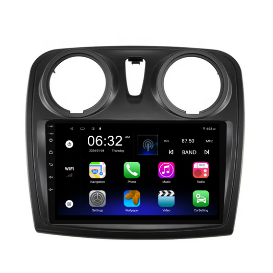 Renault Sandero (2014-2017) Plug & Play Head Unit Upgrade Kit: Car Radio with Wireless & Wired Apple CarPlay & Android Auto