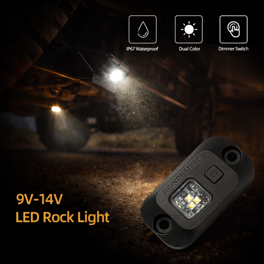 CJ INDUSTRIES Dual Colour LED Rock Lights with Switch - Plug & Play Kit