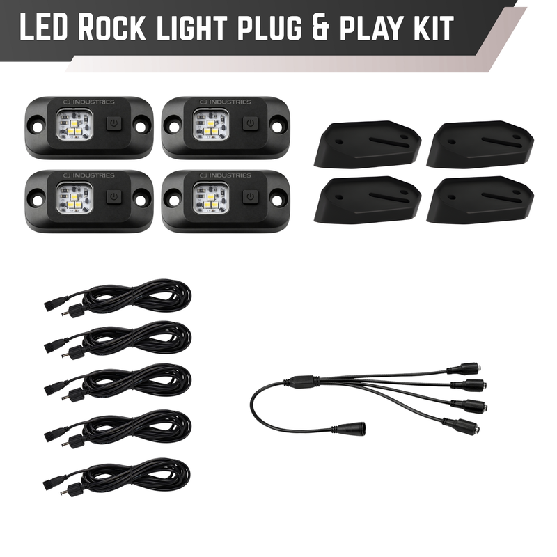 Load image into Gallery viewer, CJ INDUSTRIES Dual Colour LED Rock Lights with Switch - Plug &amp; Play Kit
