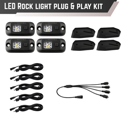 CJ INDUSTRIES Dual Colour LED Rock Lights with Switch - Plug & Play Kit