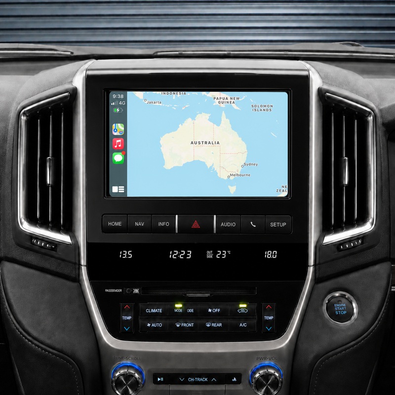 Load image into Gallery viewer, Toyota Landcruiser 200 Series VX &amp; Sahara (2016-2021) Plug &amp; Play Head Unit Upgrade Kit: Car Radio with Wireless &amp; Wired Apple CarPlay &amp; Android Auto
