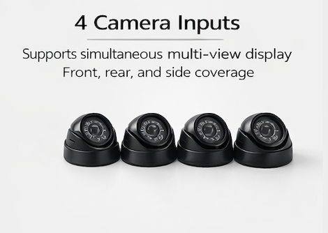 CJ INDUSTRIES 4-Channel (1080P HD) Truck Fleet Camera Monitoring System with DVR/GPS/4G and Storage