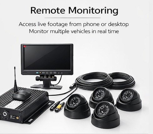 Load image into Gallery viewer, CJ INDUSTRIES 4-Channel (1080P HD) Truck Fleet Camera Monitoring System with DVR/GPS/4G and Storage
