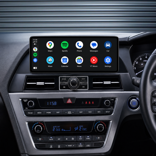 Hyundai Sonata 9 LF 12.3" HD Large Screen (2014-2018) Plug & Play Head Unit Upgrade Kit: Car Radio with Wireless & Wired Apple CarPlay & Android Auto