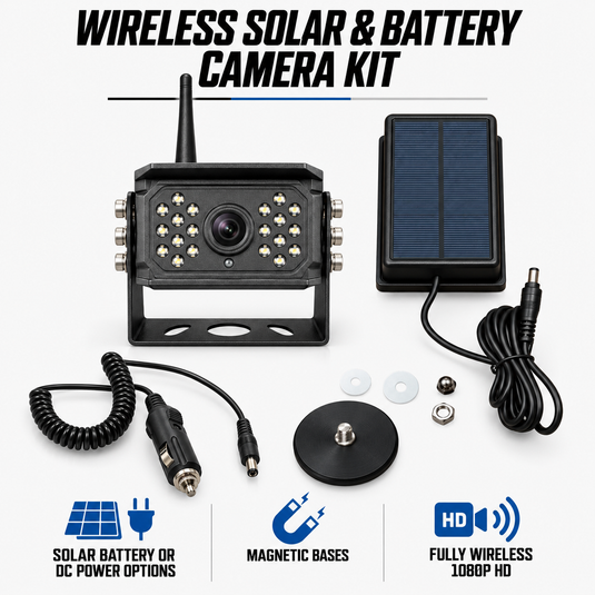 CJ INDUSTRIES Wireless 1080p Heavy Duty Magnetic Camera Kit with Solar and 12v DC Power (with Night Vision)