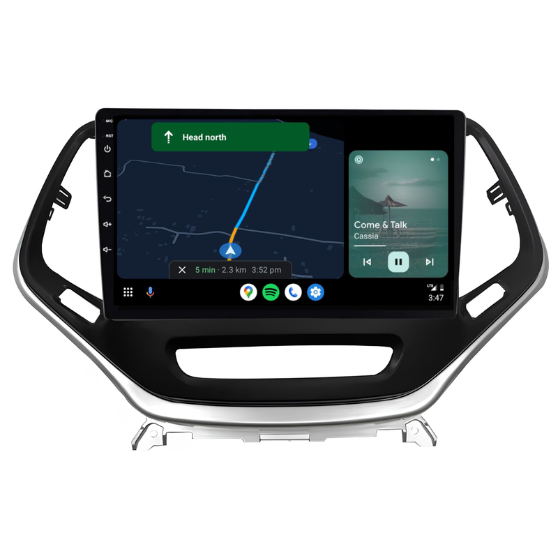 Load image into Gallery viewer, Jeep Cherokee (2014-2019) Plug &amp; Play Head Unit Upgrade Kit: Car Radio with Wireless &amp; Wired Apple CarPlay &amp; Android Auto
