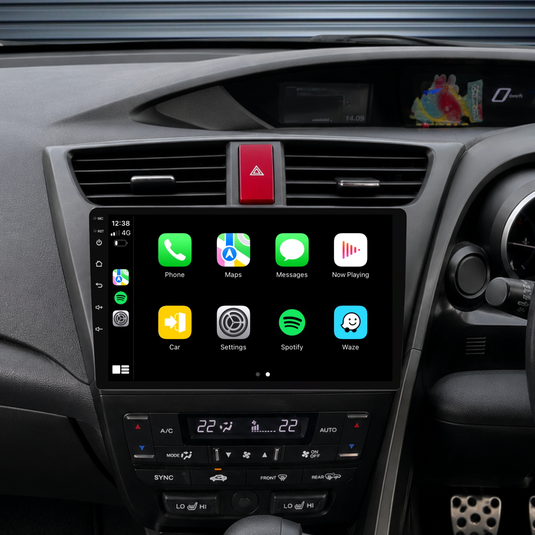 Honda Civic Hatch (2012-2016) Plug & Play Head Unit Upgrade Kit: Car Radio with Wireless & Wired Apple CarPlay & Android Auto