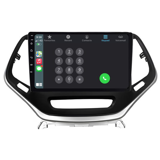 Jeep Cherokee (2014-2019) Plug & Play Head Unit Upgrade Kit: Car Radio with Wireless & Wired Apple CarPlay & Android Auto
