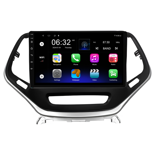Jeep Cherokee (2014-2019) Plug & Play Head Unit Upgrade Kit: Car Radio with Wireless & Wired Apple CarPlay & Android Auto