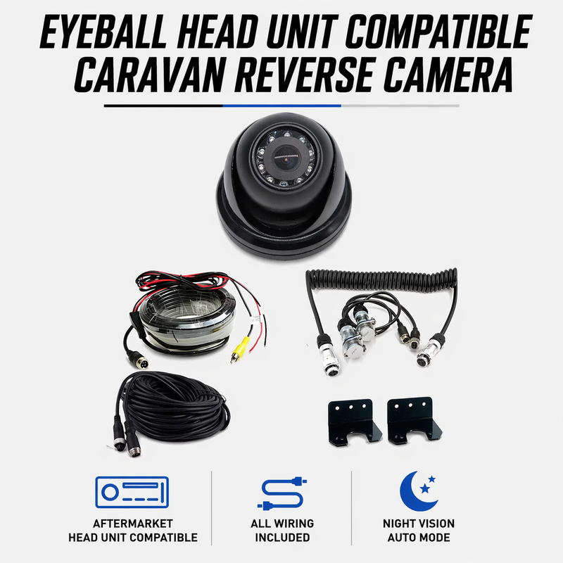 Load image into Gallery viewer, Head Unit Compatible HD Caravan / Trailer Reverse Camera Kit (Dome)
