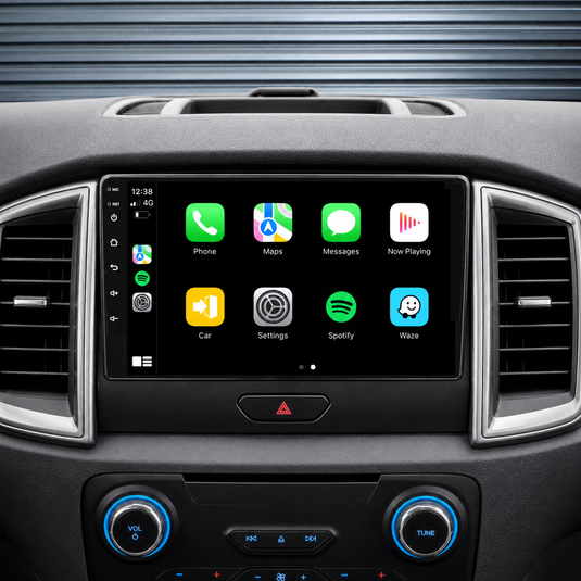 Ford Ranger / Everest BLACK (2015-2020) Plug & Play Head Unit Upgrade Kit: Car Radio with Wireless & Wired Apple CarPlay & Android Auto