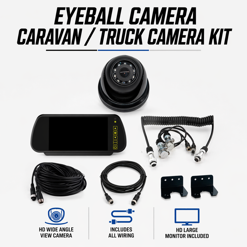 Load image into Gallery viewer, CJ INDUSTRIES Caravan / Truck Camera Package with Monitor - Eyeball Camera
