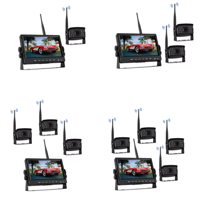 Load image into Gallery viewer, CJ INDUSTRIES 7” Wireless 4-Channel Reverse Camera &amp; Monitor System for Trucks &amp; Caravans
