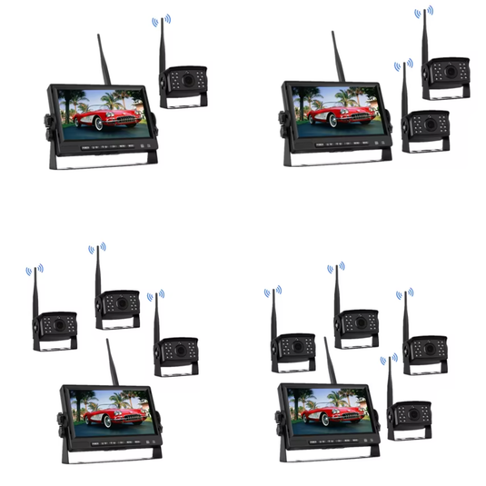 CJ INDUSTRIES 7” Wireless 4-Channel Reverse Camera & Monitor System for Trucks & Caravans