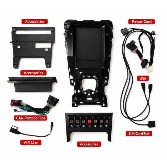Lamborghini Huracan (2014-2018) 10.4" HD Plug & Play Car Head Unit Dash Screen Upgrade Kit with Wireless CarPlay and Android Auto - Premium Dash Upgrade Kit