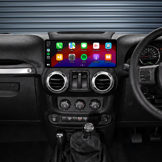 Jeep Wrangler 12.3" HD Large Screen (2011-2016) Plug & Play Head Unit Upgrade Kit: Car Radio with Wireless & Wired Apple CarPlay & Android Auto