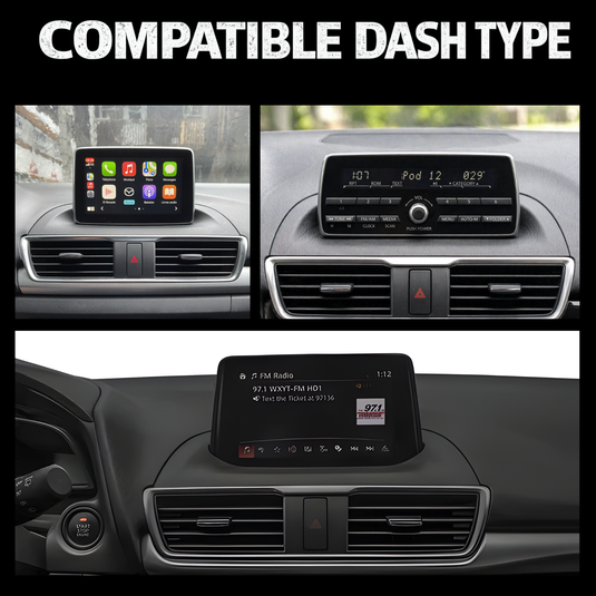 Mazda 3 BM (2013-2018) 12.3" HD Plug & Play Head Unit Upgrade Kit: Car Radio with Wireless & Wired Apple CarPlay & Android Auto