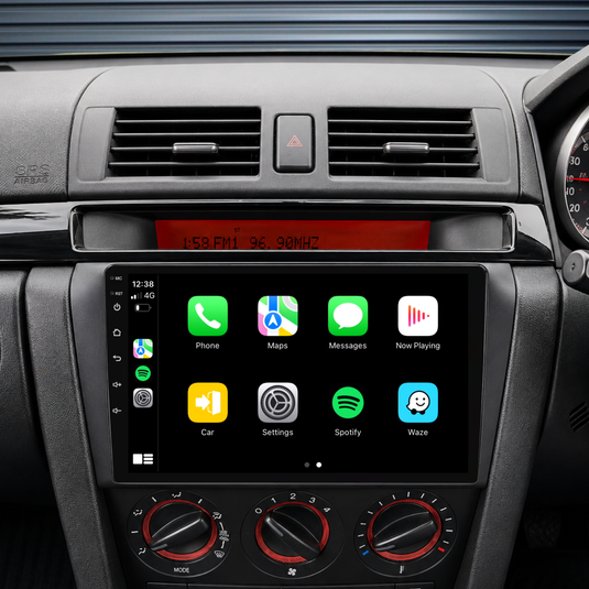 Mazda3 Simple (2004-2012) Plug & Play Head Unit Upgrade Kit: Car Radio with Wireless & Wired Apple CarPlay & Android Auto