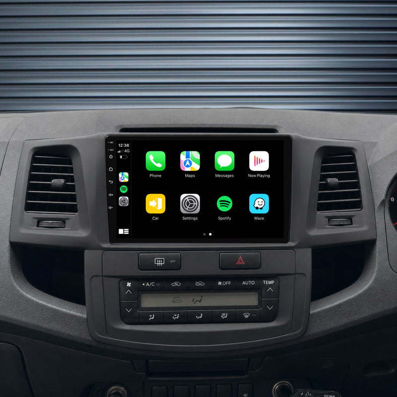 Load image into Gallery viewer, Toyota Hilux / N70 Auto AC - matte black (2008-2014) Plug &amp; Play Head Unit Upgrade Kit: Car Radio with Wireless &amp; Wired Apple CarPlay &amp; Android Auto
