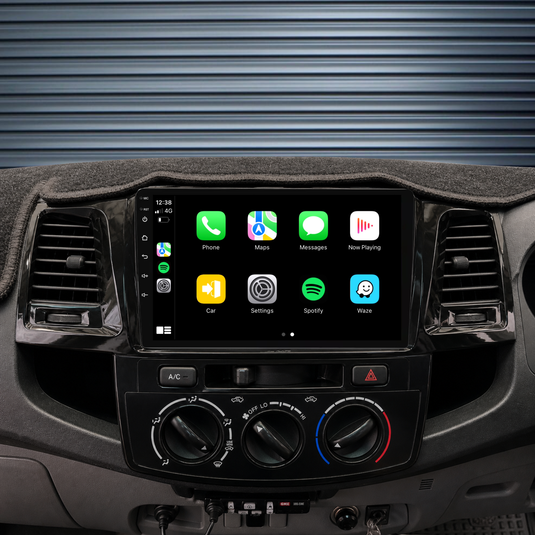 Toyota Hilux / N70 Manual AC (2005-2014) Plug & Play Head Unit Upgrade Kit: Car Radio with Wireless & Wired Apple CarPlay & Android Auto