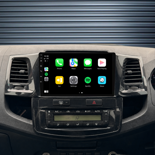 Toyota Hilux / N70 Auto AC (2008-2014) Plug & Play Head Unit Upgrade Kit: Car Radio with Wireless & Wired Apple CarPlay & Android Auto