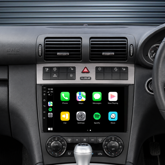 Mercedes Benz C-Class / W203 (2005-2009) Plug & Play Head Unit Upgrade Kit: Car Radio with Wireless & Wired Apple CarPlay & Android Auto