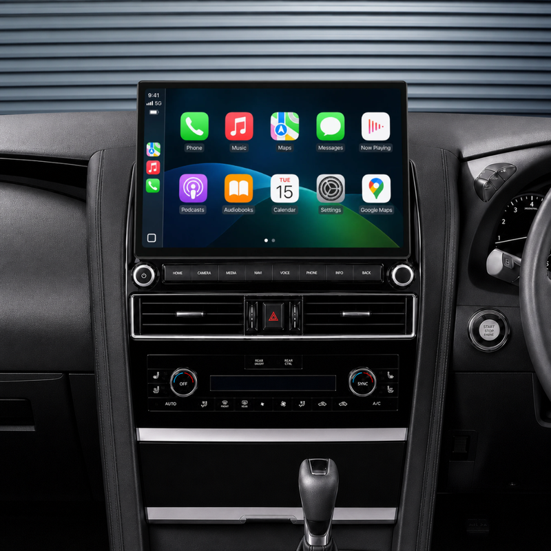 Load image into Gallery viewer, Nissan Patrol Y62 Ti / Ti-L / Warrior (2010 - 2024) 13.1" HD Large Plug &amp; Play Head Unit Upgrade Kit: Car Radio with Wireless &amp; Wired Apple CarPlay &amp; Android Auto
