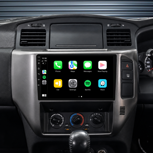 Nissan GU Patrol Gray (2004-2016) Plug & Play Head Unit Upgrade Kit: Car Radio with Wireless & Wired Apple CarPlay & Android Auto