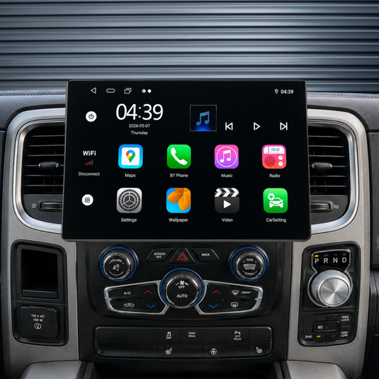 Dodge RAM 13.1" HD 1500/2500 (2013-2019) Plug & Play Head Unit Upgrade Kit: Car Radio with Wireless & Wired Apple CarPlay & Android Auto