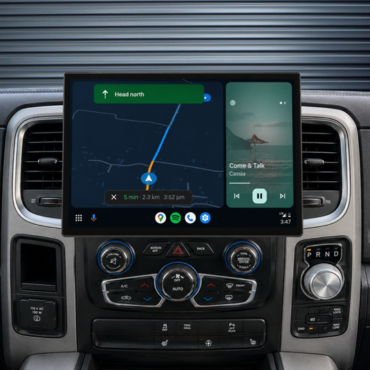 Dodge RAM 13.1" HD 1500/2500 (2013-2019) Plug & Play Head Unit Upgrade Kit: Car Radio with Wireless & Wired Apple CarPlay & Android Auto