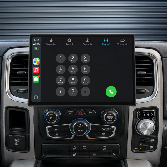 Dodge RAM 13.1" HD 1500/2500 (2013-2019) Plug & Play Head Unit Upgrade Kit: Car Radio with Wireless & Wired Apple CarPlay & Android Auto
