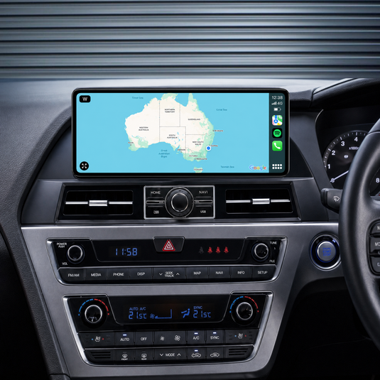 Hyundai Sonata 9 LF 12.3" HD Large Screen (2014-2018) Plug & Play Head Unit Upgrade Kit: Car Radio with Wireless & Wired Apple CarPlay & Android Auto