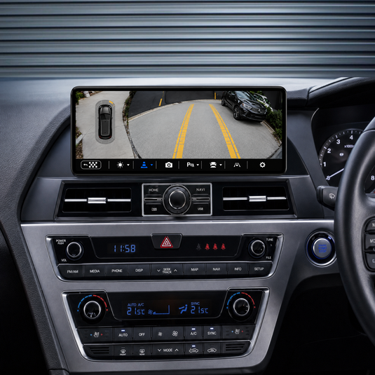 Hyundai Sonata 9 LF 12.3" HD Large Screen (2014-2018) Plug & Play Head Unit Upgrade Kit: Car Radio with Wireless & Wired Apple CarPlay & Android Auto