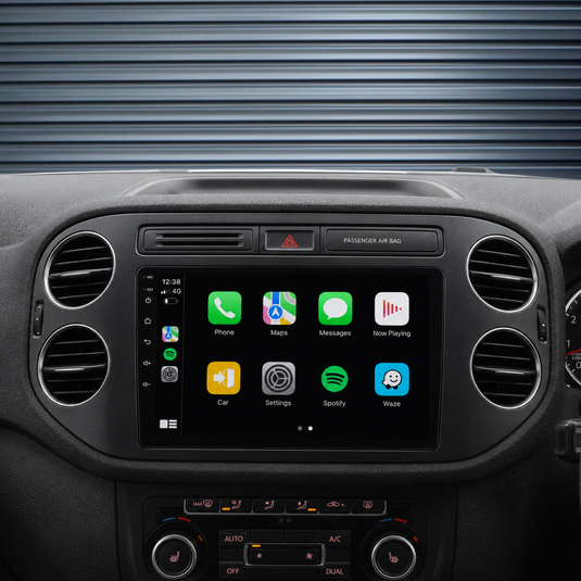 Volkswagen Tiguan BLACK (2010-2016) Plug & Play Head Unit Upgrade Kit: Car Radio with Wireless & Wired Apple CarPlay & Android Auto