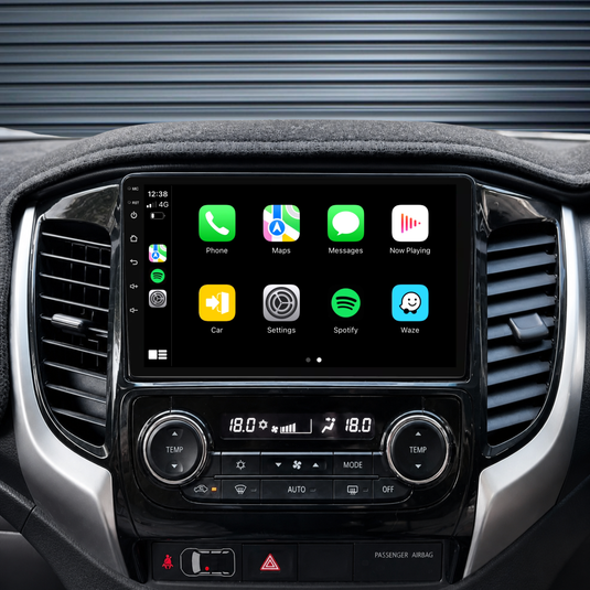 Mitsubishi Triton AUTO AC (2015-2019) Plug & Play Head Unit Upgrade Kit: Car Radio with Wireless & Wired Apple CarPlay & Android Auto