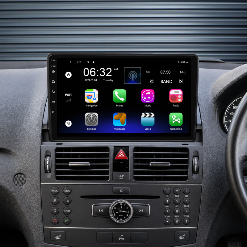 Load image into Gallery viewer, Benz C-Class / W204 S204 (2006-2011) Plug &amp; Play Head Unit Upgrade Kit: Car Radio with Wireless &amp; Wired Apple CarPlay &amp; Android Auto
