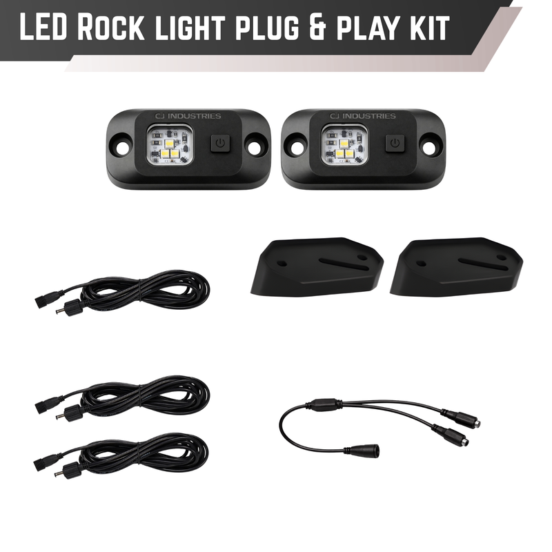 Load image into Gallery viewer, CJ INDUSTRIES 2pcs Dual Colour LED Rock Lights with Switch - Plug &amp; Play Kit

